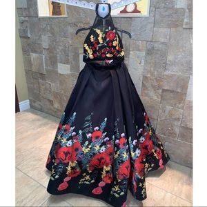 2 piece floral dress